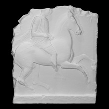 grave stele figuring horse rider scan monument relief funerary 3d print model - Mito3D