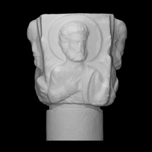 column capital decorated busts apostles scan architecture bust man relief 3d print model - Mito3D
