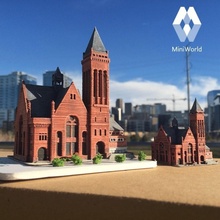 presbiteryen kilise mimari Amerika bina Hıristiyan ev destek okul tapınak şakak mabet minyatür kale dönüm noktası Denver Birleşik Colorado Protestan 3d print model - Mito3D