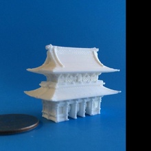 kaminarimon hozomon cancelli architettura arte edificio Cina Cinese porta Giappone giapponese tokyo monumento miniatura cancello punto riferimento orientale asakusa buddista asiatico edo 3d print model - Mito3D