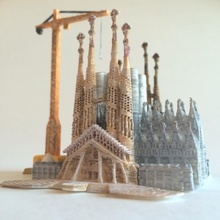 Sagrada Familia tutku cephe barcelona mimari bina tanınmış gotik modern İspanyol yapı kule anıt minyatür kilise Avrupa katedral dönüm noktası mimar bazilika Gaudi 3d print model - Mito3D