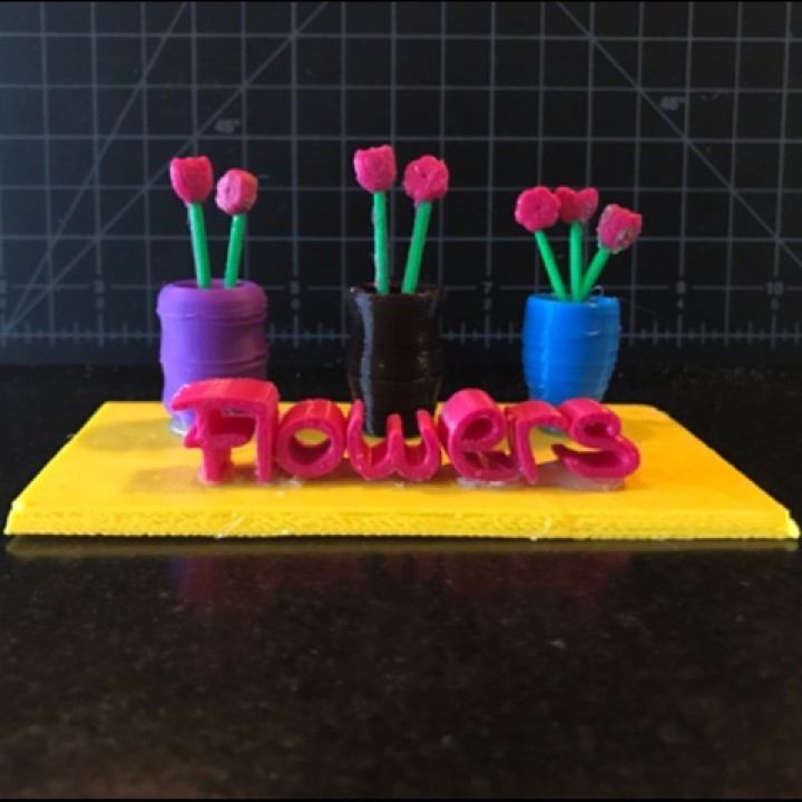 çiçek ayakta durmak Bahçe Çiçekler vazo saksı vektör vectarymyminifactorydesign yarışması 3D print model - Mito3D