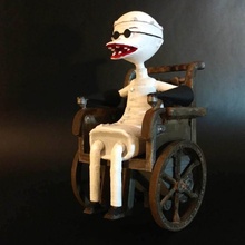 dr finkelstein incubo Natale fan arte cervello Halloween timburton sedia rotelle scienziato pazzo 3d print model - Mito3D