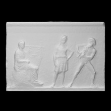 relief slab figuring contest apollo marsyas scan architecture man 3d print model - Mito3D