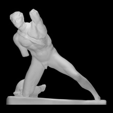 statue combat Gaule analyse homme demi corps 3d print model - Mito3D