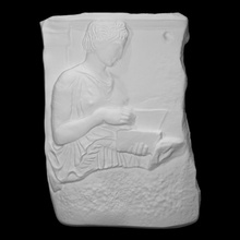 frammento tomba stele scansione sollievo funerario 3d print model - Mito3D