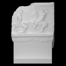 relief plaque scan man horse 3d print model - Mito3D