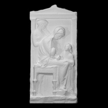 grave stele scan woman relief funerary 3d print model - Mito3D