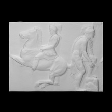 parthenon frieze west vi 11-12 scan man horse relief 3d print model - Mito3D