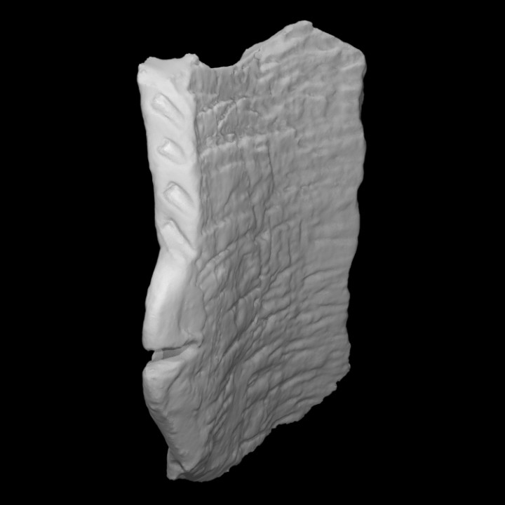 monongahela rim sherd 2 scan object fragment 3D print model - Mito3D