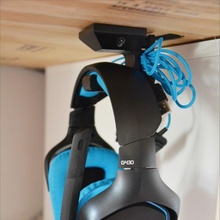 under-desk headphone hanger gadgets & electronics gaming headphones audio officedecor headphonehanger 3d print model - Mito3D