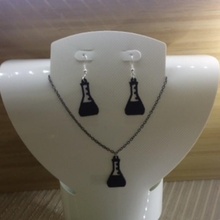 erlenmeyer flask necklace earrings jewellery 3d print model - Mito3D