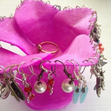earrings holder 2 & garden flower decoration ring earring bedside 3d print model - Mito3D