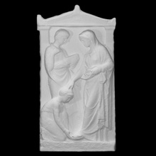 grave stele scan man woman relief funerary 3d print model - Mito3D