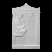 grave stele scan relief fragment funerary 3d print model - Mito3D