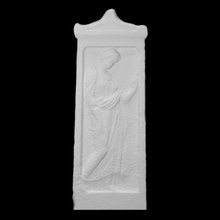 grave estela Varredura mulher alívio funerária 3d print model - Mito3D