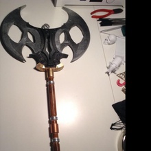 double headed fantasy axe props & cosplay medieval weapons 3d print model - Mito3D