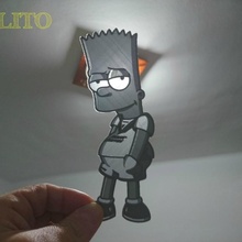 litofania bart Simpson ventilador arte litofano Simpsons 3d print model - Mito3D