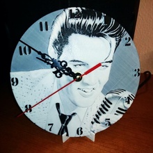 reloj pared Elvis Presley Ventilator Kunst Felsen Mauer Lied singen cantante mecanismo 3d print model - Mito3D