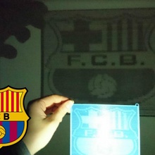 demi teinte FC Barcelona ventilateur art Football football fc Barcelone futbol escudo 3dlito bar ccedil illusion 3d print model - Mito3D
