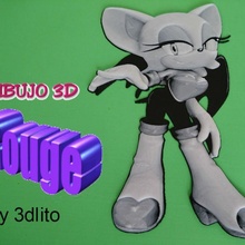 dibujo 3d rouge sonico fan arte disegno gioco video juego juegos 3dlito videojuego 3d print model - Mito3D