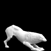 crouching lion british museum london scan Grab Türkei Denkmal Wächter hocken nereid 3d print model - Mito3D
