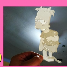 litofano hugo ventilador arte alívio terror bart litofania aliviar Simpsons 3dlito dibujos animados 3d print model - Mito3D