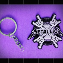 Metallica Schlüsselbund Mode Zubehör Magnet Felsen schwer Linderung llavero lindern 3dlito Dibujo 3d Metall Iman Logo 3d print model - Mito3D