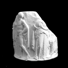colonna marmo tamburo british museum londra scansione underworld hermes psychopompos 3d print model - Mito3D