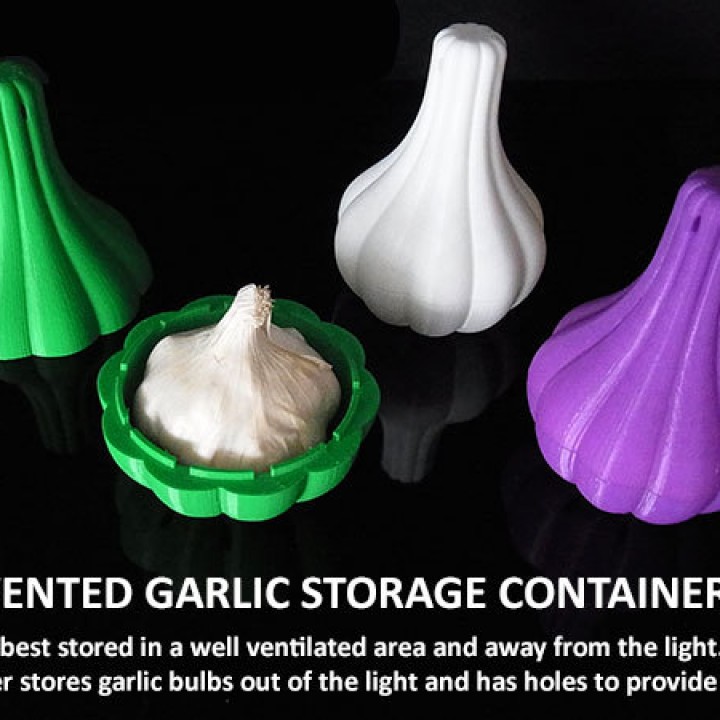 vented garlic storage container & garden holder bulb cooking dining gift handy kitchen pot household organisation cook organization mothersday mom practical pantry clove kepper preserve garlicontainer garliccloves momsday 3D print model - Mito3D