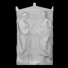 tomba stele scansione uomo donna sollievo funerario 3d print model - Mito3D