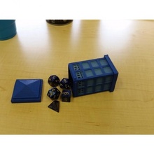 tardis dice holder tabletop doctor box cup 3d print model - Mito3D