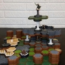 kilitleme altıgen taş sütunlar masaüstü sütun arazi kule oyunları Herscape kiremit dokumalı zemin taşlı oyunu masa üstü 3d print model - Mito3D