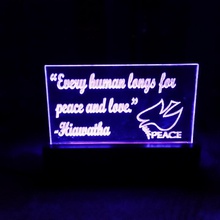 laser etched led quote 3d printed base & garden 3d print model - Mito3D
