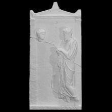 grave stele scan man woman relief funerary 3d print model - Mito3D