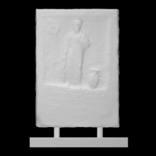 funerary relief young man scan 3d print model - Mito3D