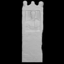 funerary marble stele pediment scan 3d print model - Mito3D