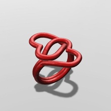 verdrehte Herzen Ring Schmuck 3d print model - Mito3D