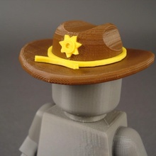 xerife deputado chapéu brinquedos jogos minifig Rick chapéus 3d print model - Mito3D