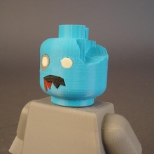 zombi cabeza juguetes juegos Lego minifig 3d print model - Mito3D