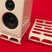 desktop Lautsprecher steht gadgets Elektronik einstellbar glatt Bio speakerstand gebogen 3d print model - Mito3D