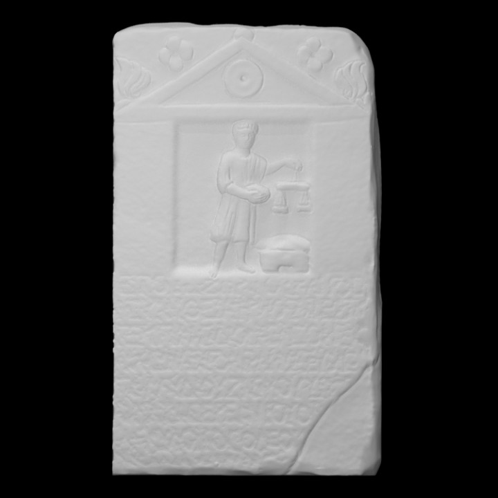 relief slab scan man fragment 3D print model - Mito3D