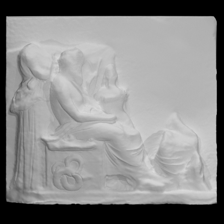 fragment votive relief scan 3D print model - Mito3D