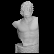 statue Asklepios analyse tête homme torse demi corps 3d print model - Mito3D