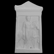 grave stele scan man horse 3d print model - Mito3D