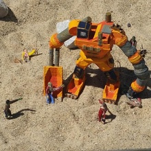 steam dozer willy fan art robot sci-fi bulldozer mech drill construction shovel vectary bull 3d print model - Mito3D