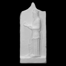 grave stele scan woman relief funerary 3d print model - Mito3D