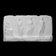 relief installed funerary monument scan man woman 3d print model - Mito3D