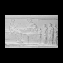 votive relief scan man woman 3d print model - Mito3D