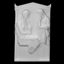 grave stele scan woman relief funerary 3d print model - Mito3D